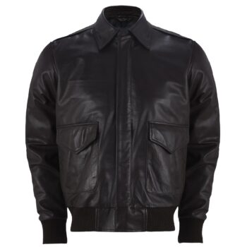 Edgy look Men's A-2 Black Aviator Bomber Jacket