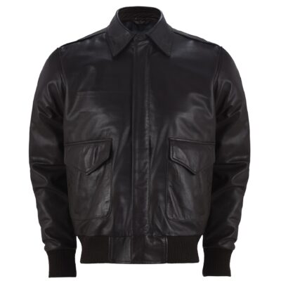 Edgy look Men's A-2 Black Aviator Bomber Jacket