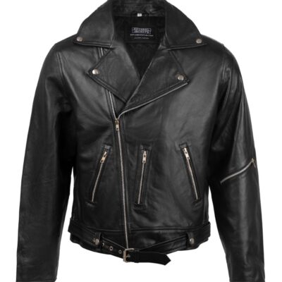 Terminator 2 Arnold Schwarzenegger Leather Biker Jacket – Zipper Style