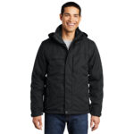 Black Waterproof Parka Jacket With Hood
