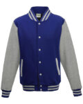 Royal Blue And Heather Grey Heavyweight Letterman Jacket