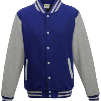 Royal Blue And Heather Grey Heavyweight Letterman Jacket