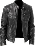 Edgy Men's Black biker leather Jacket Four Pocket Style