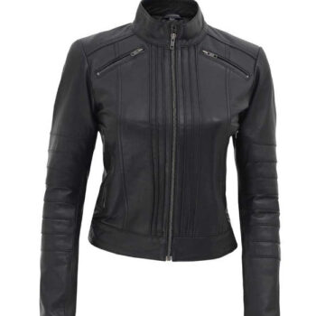 Bergamo Womens Black Cafe Leather Jacket