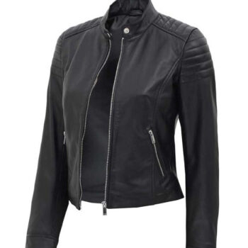 Carrie Womens Leather Jacket Black
