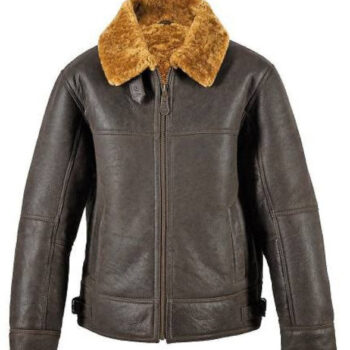 Genuine Shearling Raf Aviator Brown B3 Jacket