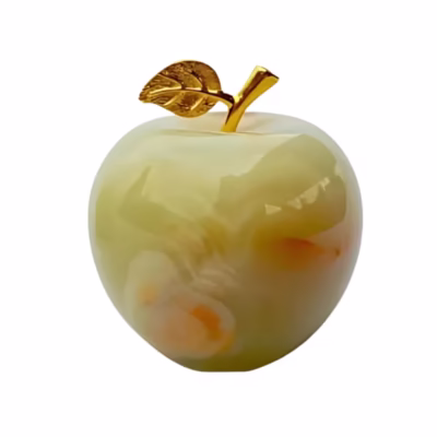 Pack of 2-Handmade Marble and Onyx Apple Decor–Elegant Showpiece for Home, Office, Study,or Dressing Table–Unique Marble and Onyx Decoration