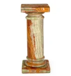 Modernist Polished Green Onyx Pedestal Column for Sculpture