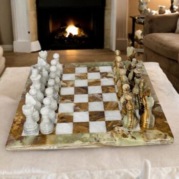 Trendy Green Onyx Marble Chess Set Handmade Marble Chess Board Game Fathers Day Gift For Him Christmas Gift Home Decor Marble Chess Pieces