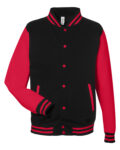 Jet Black And Fire Red Heavyweight Letterman Jacket