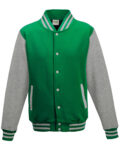 Kelly Green And Heather Grey Heavyweight Letterman Jacket