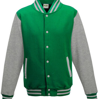 Kelly Green And Heather Grey Heavyweight Letterman Jacket