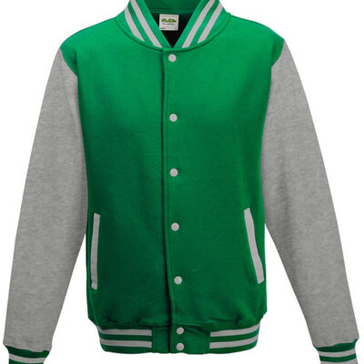 Kelly Green And Heather Grey Heavyweight Letterman Jacket