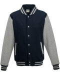 Oxford Navy And Heather Grey Heavyweight Letterman Jacket