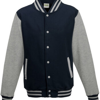 Oxford Navy And Heather Grey Heavyweight Letterman Jacket