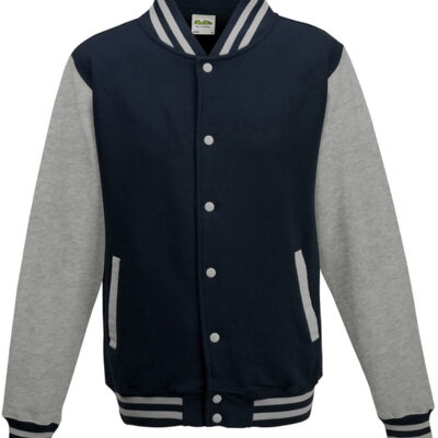 Oxford Navy And Heather Grey Heavyweight Letterman Jacket