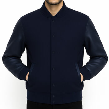 Navy Blue Varsity Jacket For Men And Women