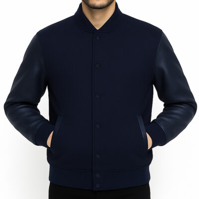 Navy Blue Varsity Jacket For Men And Women