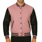 Black and Pink Varsity Jacket