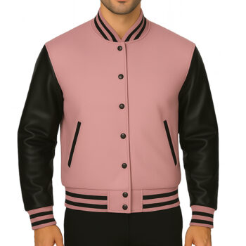 Black and Pink Varsity Jacket