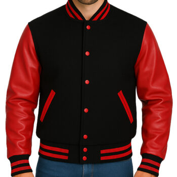 Red And Black Varsity Jacket For Men And Women