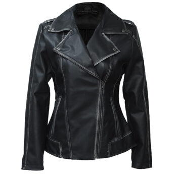 Women Kirsten Motorcycle Black Asymmetrical Leather jacket