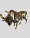 Bull Sculpture with Ornate Inlay 16-Inch – Decorative Art Piece
