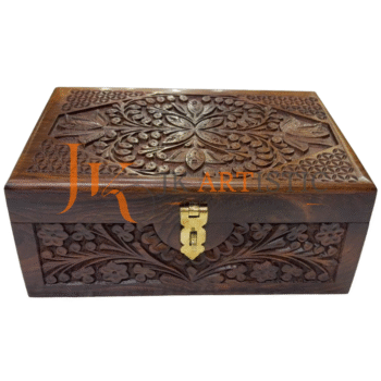 Vintage-Style Hand-Carved Jewelry Chest