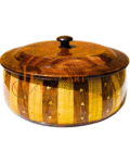 Handmade Plain Wooden Roti Box – Traditional Hotpot for Chapati & Food Storage