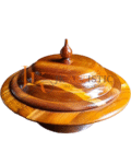JK Artistic Handcrafted Wood Storage Bowl with Lid Premium Snack & Spice Organizer for Home Decor