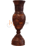 Engrave Wooden Flowers Vase