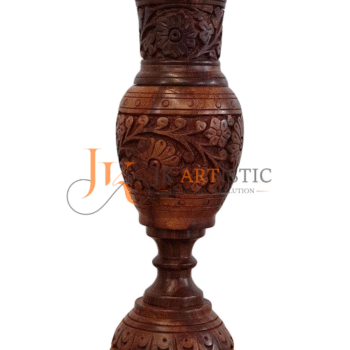 Engrave Wooden Flowers Vase