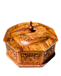 Handmade Wooden Hotpot with Carved Lid – Rustic Food Warmer & Decorative Storage Box