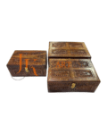 3 Pic Set Engrave Wood Dressing Jewelry Storage Box