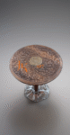 Round Engrave Wooden Table