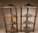 Engrave Wooden Handcrafted Corner Shelf