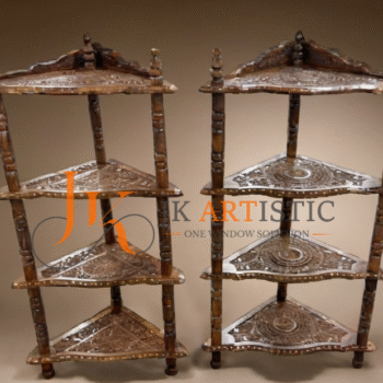Engrave Wooden Handcrafted Corner Shelf