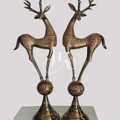 2 Piece Set Deer Pair on Conical Spheres 36-Inch – JKArtistic Grand Heritage Display