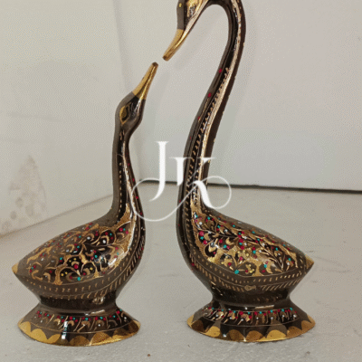 12-Inch Brass Long Neck Duck – Handcrafted Decorative Accent