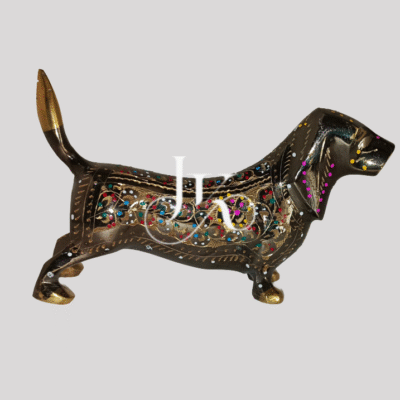Brass Dog Figurine 6-Inch  – Handcrafted Decorative Accent