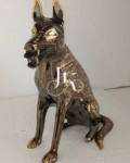 Brass Dog Figurine 20-Inch  – Handcrafted Symbolic Accent