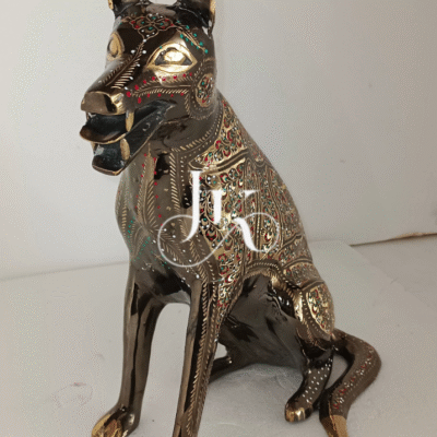 Brass Dog Figurine 20-Inch  – Handcrafted Symbolic Accent