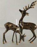 12-Inch Brass Deer Sculpture in Drinking Pose – JKArtistic Handcrafted Heritage Décor