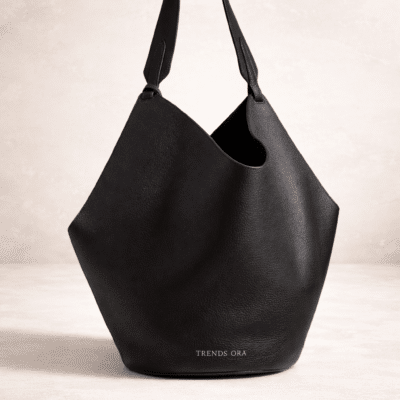 Medium Black Lotus Tote Bag