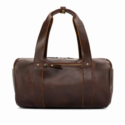 Full-Grain Brown Duffle Bag